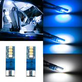 2pcs T10 168 W5W 194 Extreme Bright 8-SMD LED Car Interior Light Bulb License Plate Map Side Marker Lamp, Fading Blue to White