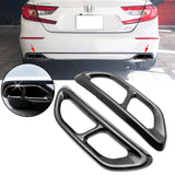 Stainless Steel Rear Cylinder Exhaust Output Tailpipe Frame Cover Trim for Honda Accord 2018 2019