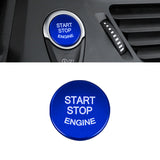 Aluminum Keyless Start Engine Stop Push Button Stickers Cover Trim Compatible with BMW 1 2 3 4 X1 Series F20 F22 F30 F32 F48 (Blue)