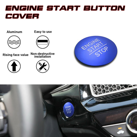 For 10th Gen Honda Accord Civic Glossy Blue Engine Start Button Moulding Cover