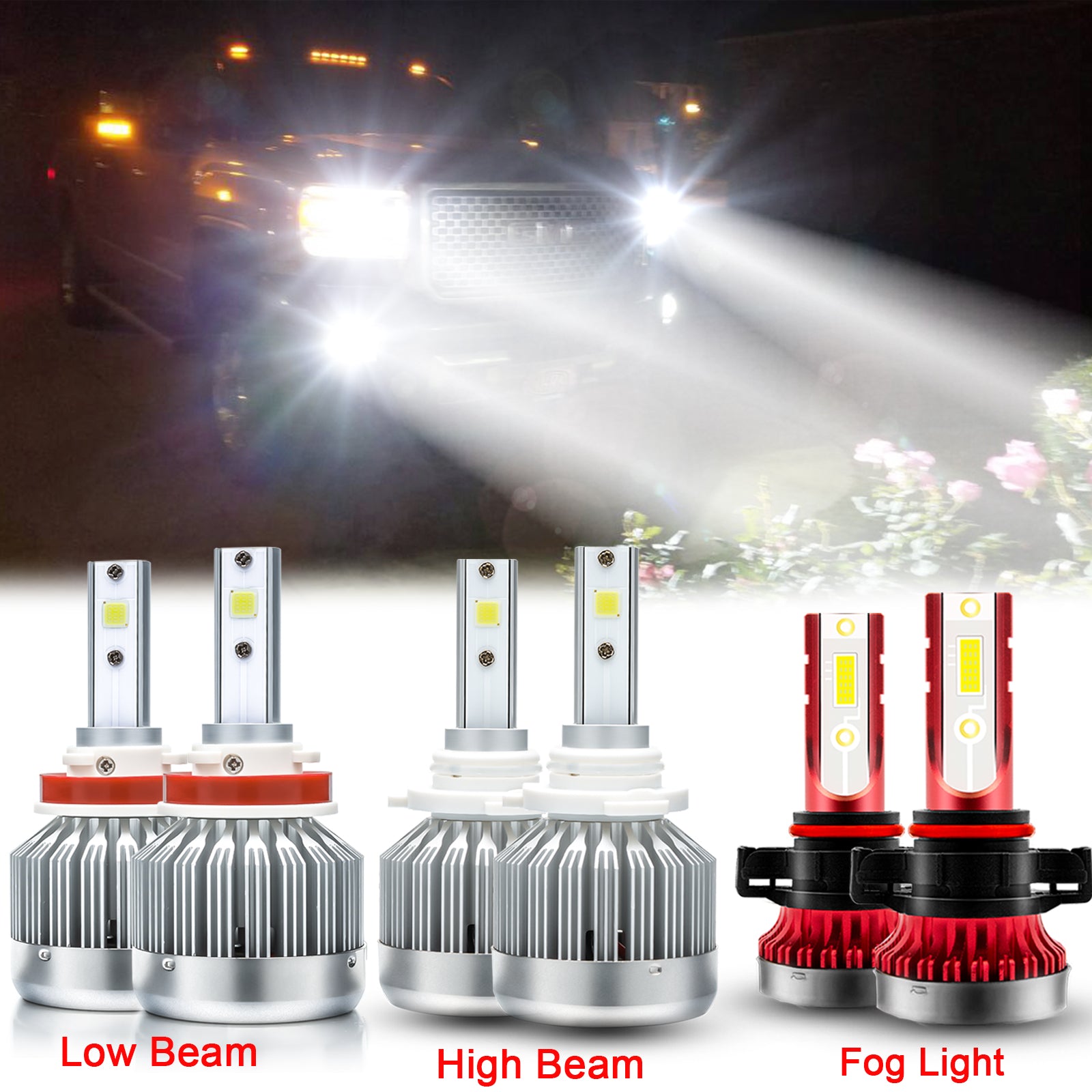 for GMC Sierra 1500 2500 3500 2007-2014 LED Headlights Kit High