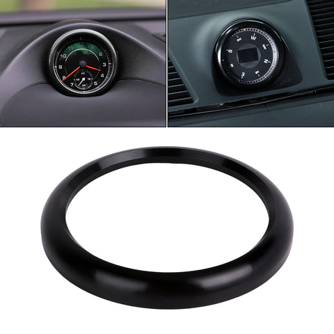 Black Aluminum Alloy Dashboard Center Clock Ring Trim For Porsche 911 Cayenee