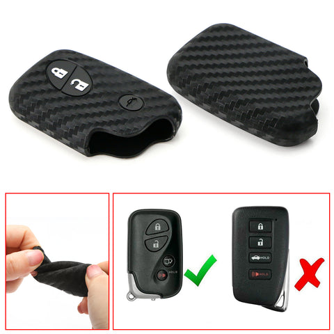 Carbon Fiber Soft Silicone Key Fob Case Cover Protector for Lexus IS ES GS LS CT LX GX RX