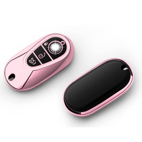 Pink Soft TPU Full Protect Remote Key Fob Cover For Mercedes-Benz S-Class 2020+
