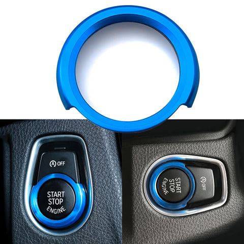 Aluminum Keyless Engine Start Stop Button Ring Trim, Engine Ignition Push Start Button Cap Decoration Cover for BMW 1 2 3 4 Series X1 (F20 F22 F30 F32 F34 F48)