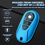 Blue Soft TPU Full Protect Remote Key Fob Cover For Mercedes-Benz S-Class 2020+