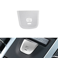 Car Interior Parking Brake P Button Switch Knob,Handbrake Button Frame Decoration Cover Sticker Compatible with Porsche Macan 2014-2021 (Silver)