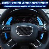 Steering Wheel Paddle Shifter Cover Trim, CNC Aluminum Alloy, Compatible With Audi A3 A4 A5 A6 A7 A8 S3 S4 S5 S6 S7 S8 RS3 RS6 Q3 Q5 SQ5 Q7 (Blue)