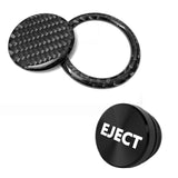 Real Carbon Fiber Engine Start + Black Cigarette Eject Button Trim For Toyota 86