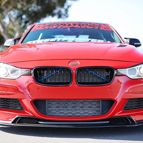 Front Grille Insert Trims Stripes, Front Center Kidney Grilles Trim Compatible with BMW 5 X1 X2 Series F07 F10 F11 F48 F39 (Blue)