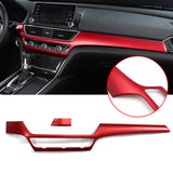 ABS Carbon Fiber / Red ABS Car Dashboard AC Switch Button Panel Frame Cover Trim for Honda Accord 2018 2019