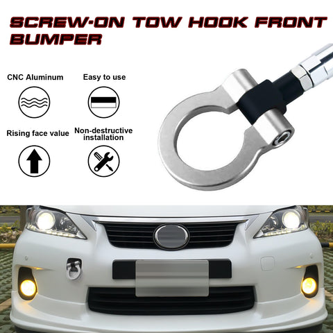 Silver Aluminum Anodized Race Sporty Track Style Tow Hook Exact For Lexus IS RC