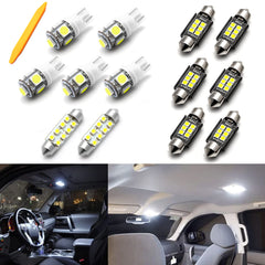 13x 6000K White Interior Glove Box Trunk/Cargo Area Vanity Mirror Lights License Plate Light LED Bulbs Package Compatible with Volkswagen VW Jetta 2011-2019