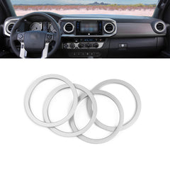 Silver Alloy Air Vent Inner Outlet Ring Cover Trim For Toyota Tacoma 2016-23
