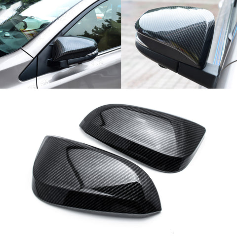 2pcs Carbon Fiber Style Side Mirror Cover Trim Direct Add-on Cap for Toyota RAV4 2016-2018