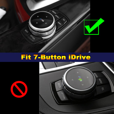 Set of Silver Multi-Media IDrive Button Cover Trim For BMW 2 3 4 5 Series X5 X6