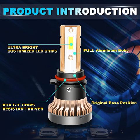 Set 2Pcs 60W LED Fog Light Bulbs Extremely Bright 3000K Ultra Amber PSX26W w/Fan