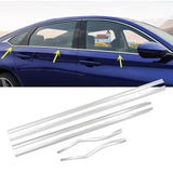 6pcs Stainless Steel Car Window Lower Bottom Frame Cover Molding Trim for Honda Accord 10th 2018 2019