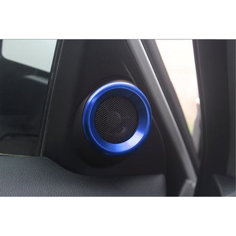 2pcs Glossy Blue Door Audio Speaker Circle Cover For Honda Civic 10th 2016-2021