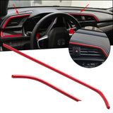 2pcs Red ABS Central Dashboard Air Vent AC Outlet Cover Frame Trim for Honda Civic 10th 2016 2017
