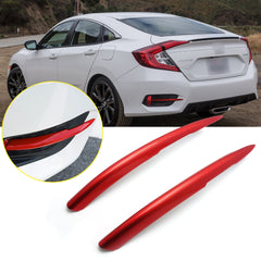 2pcs Red ABS Rear Fog Light Lamp Cover Moulding Trim for Honda Civic 2016-2019