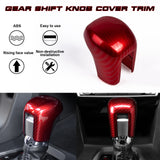 For Honda Civic 2016+ Red Carbon Fiber Pattern Inner Gear Shift Knob Cover Trim