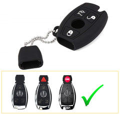 Silicone Key Fob Case Cover Full Sealed Key Protector for Mercedes Benz C E S CLS CLA GL Class 3-button Smart Key