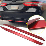 for Toyota Camry 2018-2024 Rear Bumper Lower Lip Guard Cover Trim, Red Stainless Steel Car Rear Bumper Plate Pad Cover Molding