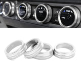 For Toyota Tacoma 16-2023 Silver AC & 2WD/4WD Switch Control Knob Rings Cover