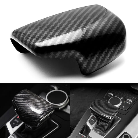 Carbon Fiber Pattern Center Console Gear Shift Knob Cover Trim Decoration for Audi Q7 A4L A5 Q5L