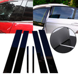 6pcs Glossy Black Car Door Window Pillar Post Cover Trim Molding Kit for Honda Accord 2003-2007