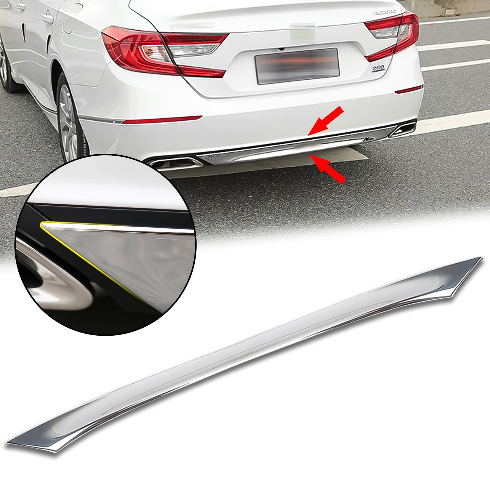 Rear Bumper For 2014 Honda Accord ABS Chrome Rear Bumper Lower Lip Cover Trim Car Body Molding Protector