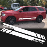 2pcs Glossy Black / White Car Side Skirt Stripe Sticker Lower Door Panel Decal Molding Trim for Dodge Durango 2010-2017