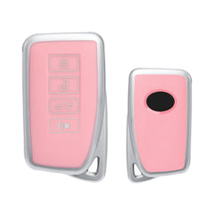 Pink Soft TPU Leather Full Protect Smart Key Fob Cover For Lexus EX RX NX GS IS