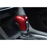 For Honda Civic 2016+ Red Carbon Fiber Pattern Inner Gear Shift Knob Cover Trim