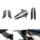 Set Carbon Fiber Style Exterior Front Window A-Pillar Rear Window C-Pillar Spoiler Window Pillar Accessories Cover Trim Combo Kit, Compatible with Toyota Rav4 2019-2024