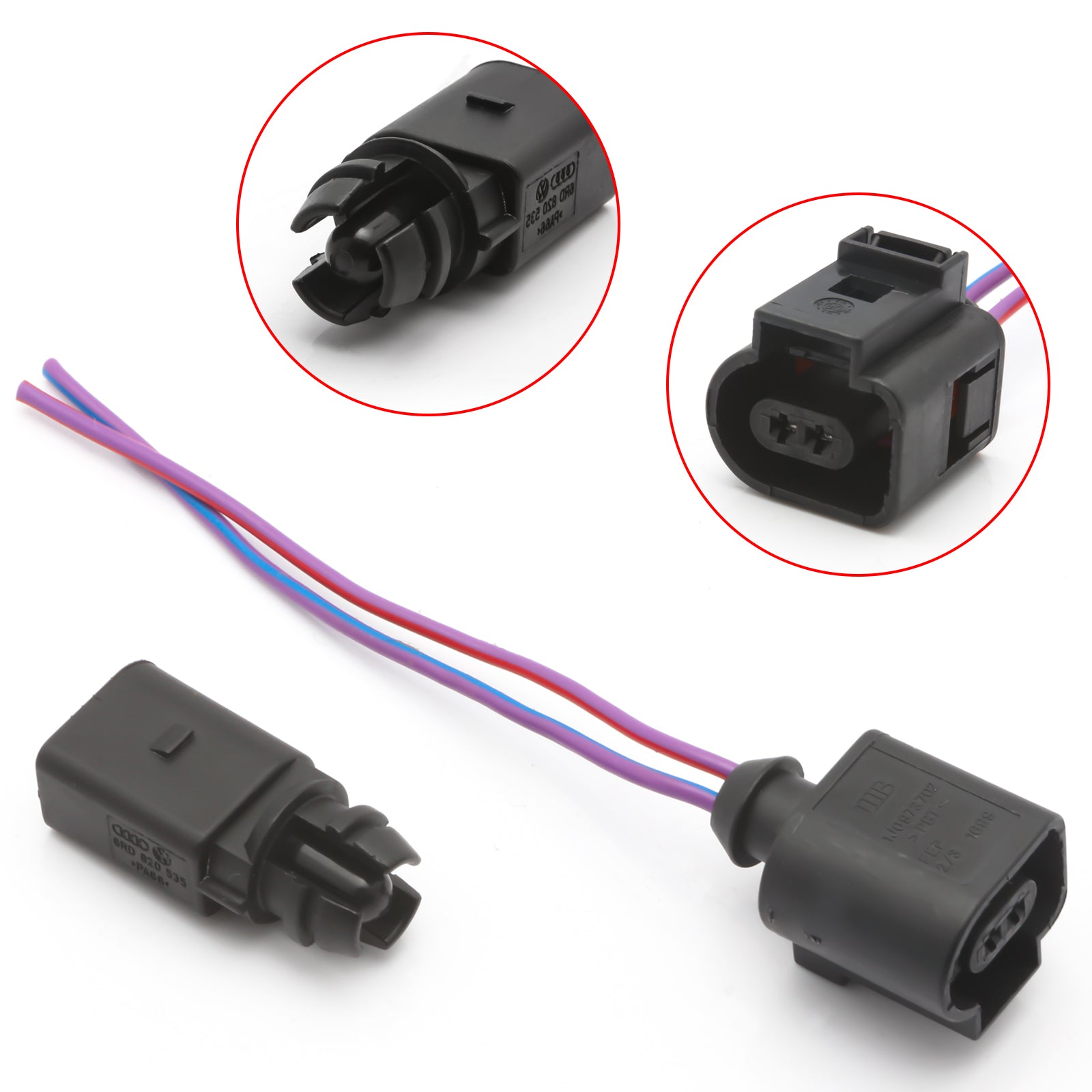 Ambient Air Temperature Sensor with 2-pin Connector Plug Wiring Harnes