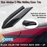 Exterior Rear Door Window C Pillar Post Anti Scratch Cover Trim For Toyota RAV4 2019 2020 2021 2022 2023 2024, Glossy Black