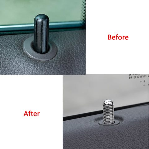 Bolt On Door Lock Knobs Pin Cover Trim Compatible with Mercedes Benz C E S GLC GLE Class W205 W213 X205 W166 (Silver Aluminum) - 4PCS