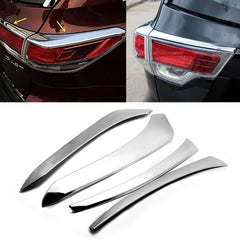 4pcs for Toyota Highlander 2014-2016 Tail Light Eyelid Eyebrow Chrome Overlay Trim Cover