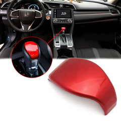 Red Interior Gear Shift Knob Cover Decorative Trim for Honda Civic 10th Gen 2016 2017 2018 2019 2020 Automatic Transmission