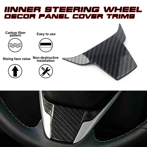 Carbon Fiber Pattern Steering Wheel Lip Frame Cover For Honda Civic 2016-2021,CRV 2017-2022