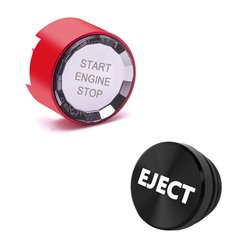 Red Engine Start + Cigarette Lighter Eject Button Trim For BMW 1 2 3 4 5 Series