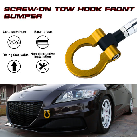 Front Bumper Gold JDM Track Racing Style Tow Hook For Honda Fit Insight CRZ