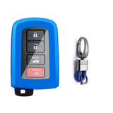 Blue TPU Full Seal Smart Key Fob Case For Toyota Camry Corolla Highlander Avalon