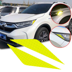 2pcs for Honda CR-V CRV 2017-2021 Yellow Headlight Eyebrow Eyelid Reflective Sticker Trim, Styling Headlamp Eye Lid Warning Safety Reflector Overlay Decal