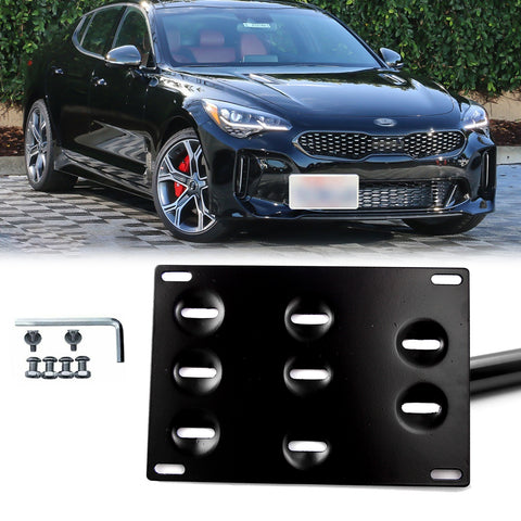 Black / Gold / Red 1 Set Sporty Racing Front Tow Hook License Plate Bumper Mounting Bracket Fit for Kia Stinger 2018+