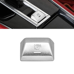 Car Interior Parking Brake P Button Switch Knob,Handbrake Button Frame Decoration Cover Sticker Compatible with Porsche Cayenne Panamera 2018-2021 (Silver)