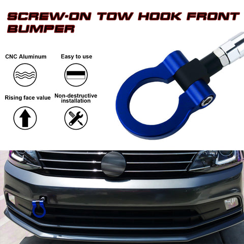 Blue CNC Aluminum Sporty Racing Style Tow Hook For Volkswagen VW Jetta 2015-18