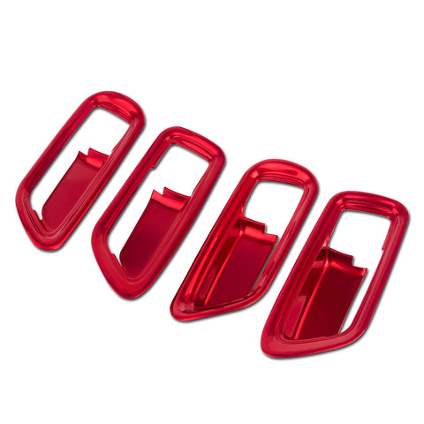 4Pcs Sporty Style Red Door Handle Bowl Trim For Toyota Corolla Cross 2020-2023